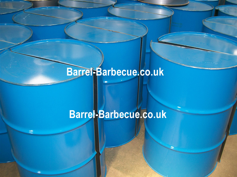 brand new drums cut for our original barrel barbecue